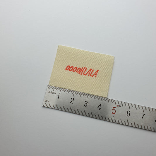 #14PC - STRAIGHT CUT SEW-ON-FLAT UNBLEACHED POLYESTER COTTON LABELS