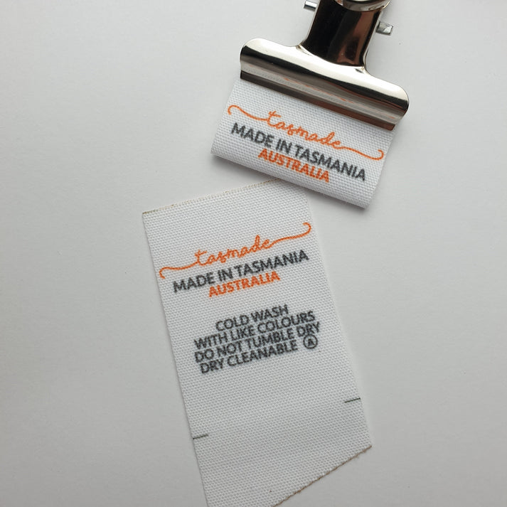 White polyester/cotton / 30mm / SHORT - Up to 44mm length per label (max 22mm folded height)