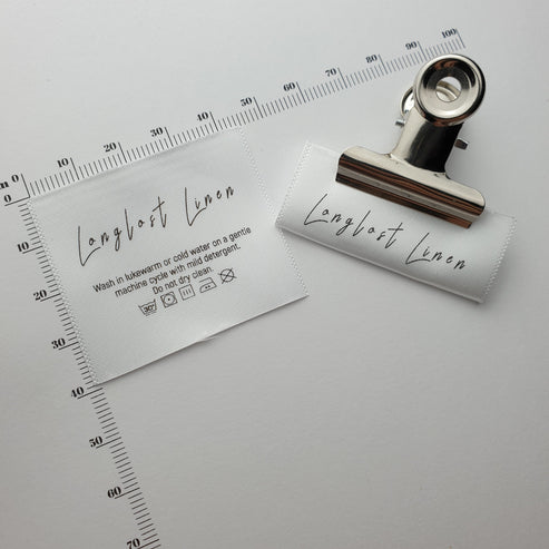 White Satin / 45mm / SHORT - Up to 44mm per label (max 22mm folded height)