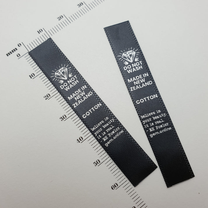 Black Satin / 10mm / REGULAR - Between 45-84mm label (23-42mm folded height)