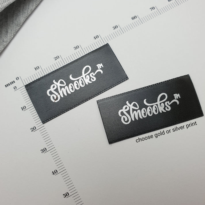 Black Satin / 19mm / SHORT - Labels use only up to 44mm of material length per label