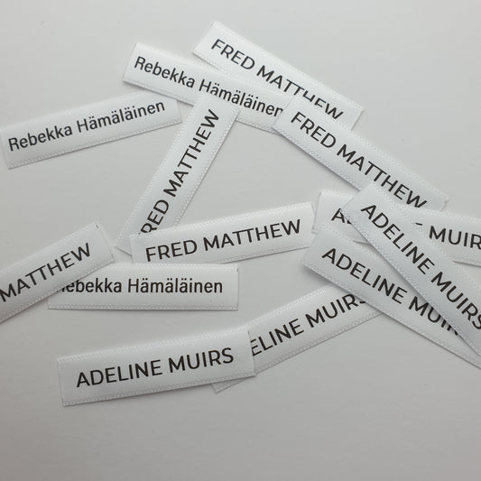 #22WS - PRINTED SATIN SEW-ON NAME LABELS